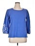 Talbots 100% Cotton Blue 3/4 Sleeve Top Size XL - photo 1