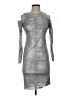 Calvin Klein Metallic Silver Cocktail Dress Size 4 - photo 1