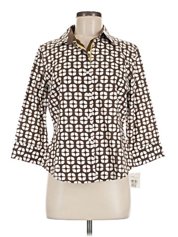 Foxcroft 3/4 Sleeve Button-Down Shirt (view 1)