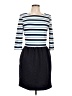 Taylor Stripes Blue Casual Dress Size 10 - photo 1