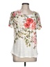 North Style Floral White Short Sleeve Blouse Size L - photo 1
