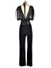 Moda International Hearts Black Jumpsuit Size XS - photo 2
