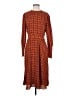Halogen 100% Polyester Print Orange Casual Dress Size S - photo 1