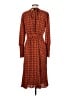 Halogen 100% Polyester Print Orange Casual Dress Size S - photo 2