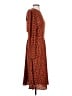 Halogen 100% Polyester Print Orange Casual Dress Size S - photo 4