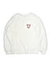 Hanna Andersson 100% Recycled Polyester Hearts White Pullover Sweater Size 12 - photo 1