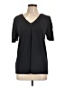 Ann Taylor 100% Polyester Black Short Sleeve Blouse Size L - photo 1