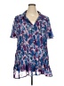 Only Necessities 100% Polyester Blue Short Sleeve Blouse Size 3X - photo 1