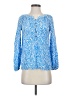 Lilly Pulitzer 100% Silk Blue Long Sleeve Silk Top Size XS - photo 1