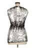 Blush 100% Polyester Metallic Silver Cocktail Dress Size 14 - photo 2