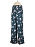 Rebecca Taylor Floral Teal Blue Silk Pants Size 4 - photo 1