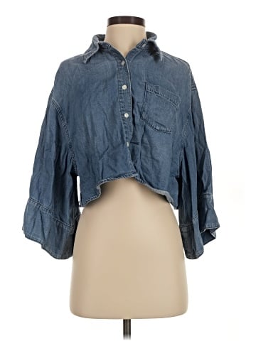 BCBGMAXAZRIA 3/4 Sleeve Button-Down Shirt (view 1)