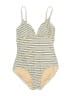 Kona Sol Stripes Ivory One Piece Swimsuit Size M - photo 1