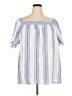 Talbots 100% Linen Stripes Blue Short Sleeve Blouse Size 3X - photo 1