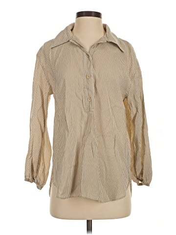 Zara 3/4 Sleeve Button-Down Shirt (view 1)