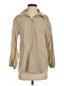 Zara Tan 3/4 Sleeve Button-Down Shirt Size S - photo 1