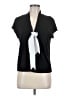 Aqua Black Short Sleeve Blouse Size M - photo 1