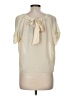 Moon Collection 100% Polyester Ivory Short Sleeve Blouse Size M - photo 2