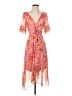 DKNY 100% Polyester Floral Orange Cocktail Dress Size 4 - photo 1