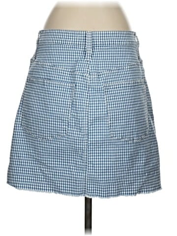 Madewell Stretch Straight Mini Skirt in Gingham: Raw-Hemmed Edition (view 2)