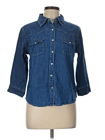 At Last 3/4 Sleeve Button-Down Shirt (view 1)