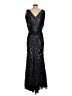 Theia 100% Polyester Stars Black Cocktail Dress Size 4 - photo 2