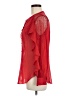 Bisou Bisou 100% Polyester Red 3/4 Sleeve Blouse Size M - photo 5