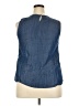 Cato 100% Tencel Blue Sleeveless Blouse Size 18 - photo 2