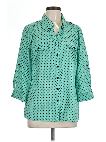 NY Collection 3/4 Sleeve Button-Down Shirt (view 1)