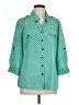 NY Collection Polka Dots Teal 3/4 Sleeve Button-Down Shirt Size L - photo 1