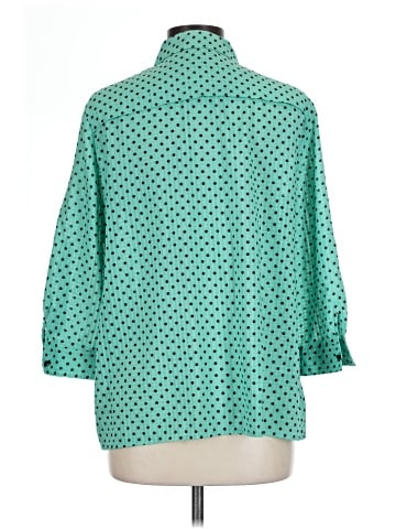 NY Collection 3/4 Sleeve Button-Down Shirt (view 2)