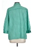 NY Collection Polka Dots Teal 3/4 Sleeve Button-Down Shirt Size L - photo 2