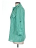 NY Collection Polka Dots Teal 3/4 Sleeve Button-Down Shirt Size L - photo 5