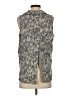 Cloth & Stone 100% Lyocell Animal Print Gray Sleeveless Button-Down Shirt Size S - photo 2