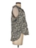 Cloth & Stone 100% Lyocell Animal Print Gray Sleeveless Button-Down Shirt Size S - photo 4