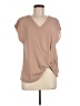 Pleione 100% Polyester Tan Short Sleeve Blouse Size M - photo 1