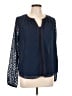 Skies Are Blue 100% Polyester Blue Long Sleeve Blouse Size L - photo 1