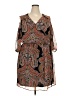En Focus Studio 100% Polyester Paisley Brown Casual Dress Size 18 - photo 1