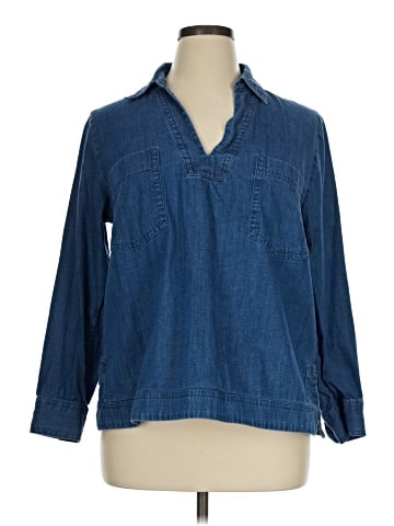 Banana Republic Factory Store 3/4 Sleeve Button-Down Shirt (view 1)