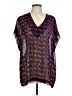CAbi 100% Polyester Blue Short Sleeve Blouse Size L - photo 1