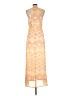 Bar III 100% Polyester Print Orange Casual Dress Size L - photo 2