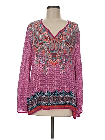 Tolani Long Sleeve Silk Top (view 1)