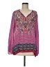Tolani 100% Silk Pink Long Sleeve Silk Top Size M - photo 1