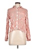Hiatus 100% Rayon Stripes Orange Long Sleeve Blouse Size L - photo 1