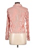 Hiatus 100% Rayon Stripes Orange Long Sleeve Blouse Size L - photo 2