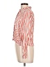 Hiatus 100% Rayon Stripes Orange Long Sleeve Blouse Size L - photo 5