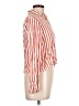 Hiatus 100% Rayon Stripes Orange Long Sleeve Blouse Size L - photo 4