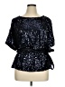 Xscape 100% Polyester Black Short Sleeve Blouse Size 16 - photo 1