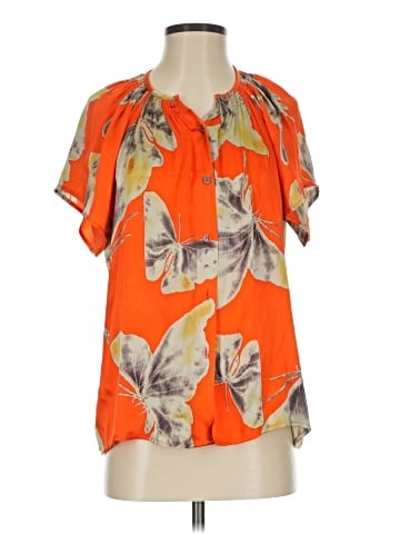 Tucker Short Sleeve Silk Top (view 1)