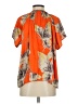 Tucker 100% Silk Tropical Orange Short Sleeve Silk Top Size S - photo 2